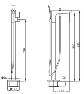SSWW f101 смеситель напольный для ванны